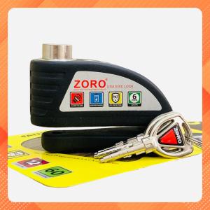 Ổ khóa đĩa xe máy báo động chống trộm ZORO còi hú tomàu đen thép chống gỉ chống nướchàng chính hãng bảo hành 1 năm