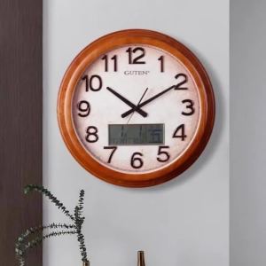 xpkQ Vintage Wall Clock LCD Display Wall Watch Silent Elegant Large Decorative Clock Minimalist Luxury Aesthetic Living Room Watches 3M8Q4