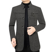 Mens Casual Suit Jacket  New Arrival Autumn/Winter Wool Suit Coat Mens Short Wool Coat Fleece-lined and Thickened Warm Suit Jacket