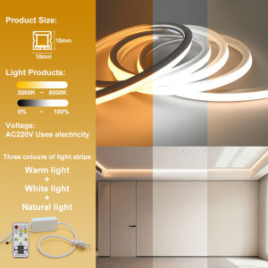 220V Tri-colors LED Strip 3M-30M Remote Dimmable Waterproof 10*10 + Free Adapter