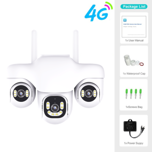 V380 15MP ba màn hình 4G IP Camera không dây ngoài trời ba thấu kính PTZ 2-cách âm thanh con người tự động theo dõi camera giám sát