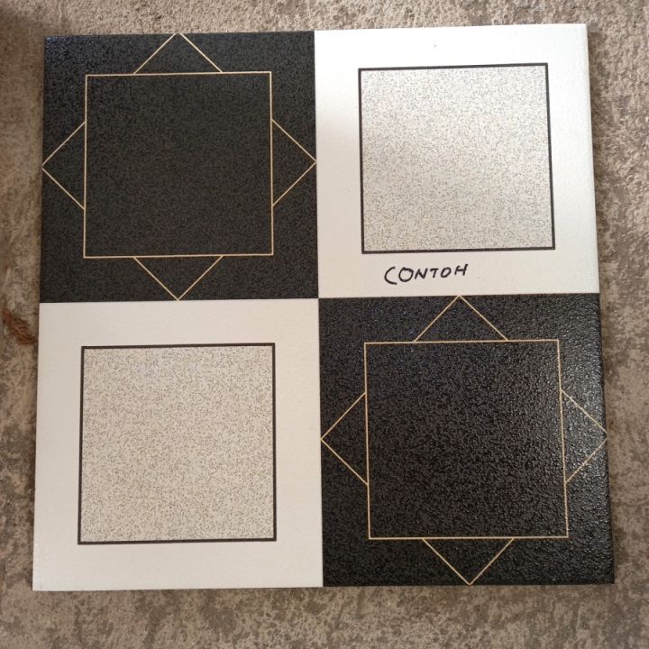KERAMIK LANTAI 40X40 KASAR HITAM PUTIH- KERAMIK TERAS KERAMIK GARASI