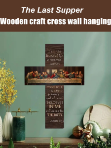 Holy Crucifix Cross Wooden Cross Wall Decoration Christians Hanging Sign Wooden Wall Hanging Decor Type