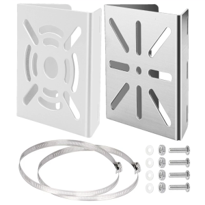 Steel Security Camera Poles Mount Adapter For Cameras Includes 2 Adjustable Clamps And Corrosion Resistant Hardware