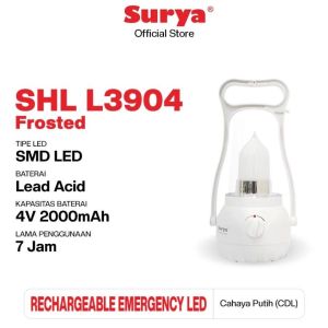 Surya Lampu Emergency Cas Petromak LED Tahan Lama Rechargeable - SHL L3904 - Bonus Kabel Charger