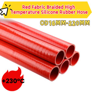 1M Red High Temperature Reinforced Silicone Hose - Fabric Cord Boost Line ID 12-200mm Thick Wall for Automotive Engine & Machine Cooling