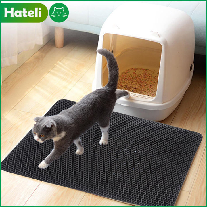 【HATELI】Easy Clean Waterproof Cat Litter Mat EVA Black Double Layers Cat  Litter Trapper Mats Collect Sands Lazada PH