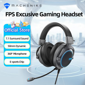 Machenike GX11 Pro Wired Gaming Headset with Microphone 7.1 Surround Sound 50mm Dynamic Driver FPS Esports Headphone PC Gaming Headphone for PUBG Valorant Delta Force
