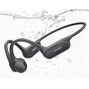 DOOGEE BoneBeat Swim Lite Bone Conduction Swimming Headphones IP68 Waterproof Bluetooth 5.4 Wireless Sports Earphones with 32GB MP3 Storage Open-Ear Design Dual EQ Modes 10H Playback Fast Charge Dual Device Connection