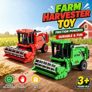 Farm Harvester Toy Friction Powered ABS Vehicle Pretend Play Kids Gift Tractor Truck Toy