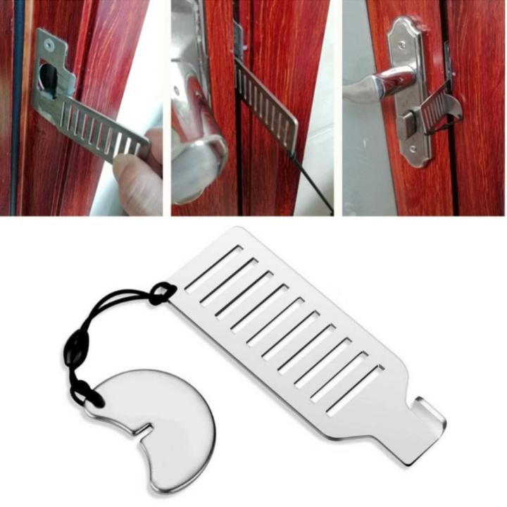 Portable Door Lock Punchfree Security Door Locker Safety Latch Metal