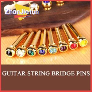 zhanjietun 1PCS Acoustic Guitar String Bridge Pins Colorful Copper Brass Endpin Replacement