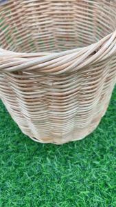 กระบอกหวายกระถางหวาย ขนาด 7นิ้ว ทำจากหวายแท้100% ทาเคลือบเงาแล้วอย่างดี