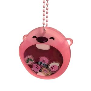 BELLERY Shake Music Loopy Keychain Pendant Rocking Toys Loopy Little Beaver Key Chain Keyring Cartoon Beaver Acrylic Keychain Bag Pendant