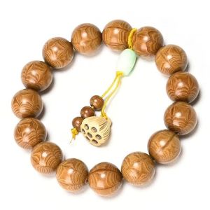 【Ship in 24H】佛珠 手串 Buddha bead bracelet六道木手串老料20mm降龙木108颗满纹佛珠念珠文玩 男女款手串 6.11