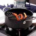 Nồi Chiên Chống Dính Emoojoo 20cm Phủ Lớp Vân Đá Có Khay Ráo Mỡ Siêu Bền Đẹp. 