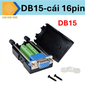 Cổng DB15 đầu cái 16 chân nối dây bắt vít domino có vỏ