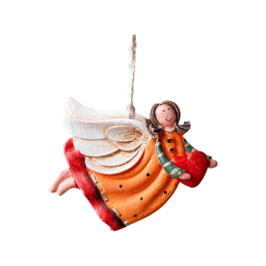 Hanging Resin Angel Figurine Ornament Christmas Tree Hanging Decoration For Tabletop Mantels Display Holiday Gift
