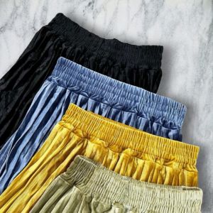 Rok Plisket Bludru 7/8 Velvet Midi Skirt / Rok Plisket Bludru Pendek Premium Korean Style