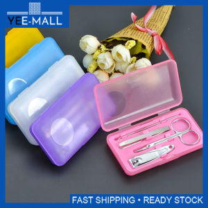 4 pcs Portable Manicure Set Goodies Box Pedicure Clipper Nail Cutter Nail Scissors Travel Set 4-Piece Portable Nail Clipper Set Manicure Pedicure Cutter Travel Nail Care Kit Mini Nail Tools Box