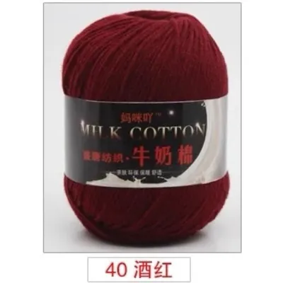 (28-54) soft milk cotton yarn 3ply/ benang rajut katun susu 3ply