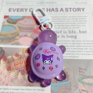2Pcs Sanrio Cartoon Resin Turtle Ornament Keychain Hello Kitty Kuromi Printed Turtle Keyring Bag Pendant Girlfriends Gifts