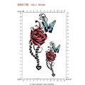 Temporary tattoo stickers waterproof durable female shoulder ankle red rose 12*19cm. 