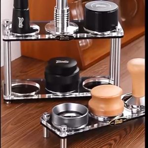 Espresso Tamper Station Acrylic Storage Base Double Layer Portafilter Holder Barista Coffee Tool