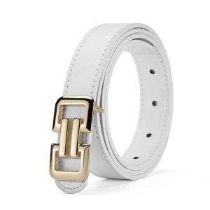 PREDICATE MACROSCALE65PR3 PU Women Belt Multicolor Alloy Buckle Thin Belt Adjustable Pants Belt Womens Accessories
