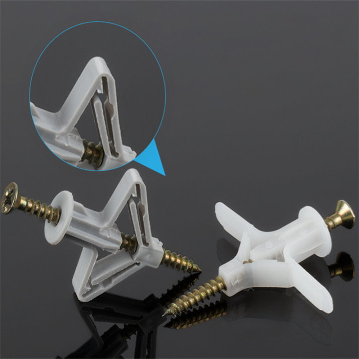 50/100Pcs Expansion Drywall Anchor Kit With Screws Self Drilling Wall