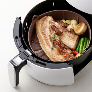 Air Fryer Silicone Pot Kitchen accessories (Reusable Air Fryer Liner No More Harsh Cleaning Basket After Using the Air fryer FDA Approved Food Safe Silicone Material Patent pending Air Fryer Accessory)