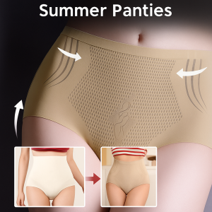 Womens Panties Before Wearing Non-sticky High-waisted Panties Cinched Waist Shaping 2-in-1
