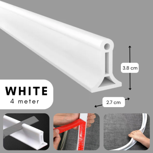 BATHI Strip Silikon Penahan Air Kamar Mandi Fleksibel Waterproof Self Adhesive Pembatas Air Shower Dapur 1M 2M 4M