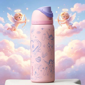 ready stock Original 【100% Authentic】Owala FreeSip Shoot to the heart Water Bottle 24oz/32oz Leak-Proof with Built-in StrawBPA-Free