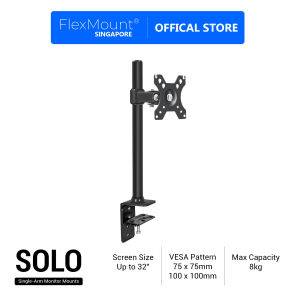 [FlexMount] Single Monitor Arm | Support up-to 32 inch Screens | VESA Compatible [SOLO]