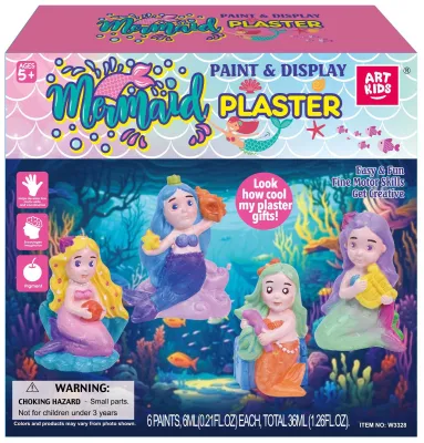 Artkids Paint and Display Plaster Mermaid Plaster Paint Set for Kids Art Painting Set for Kids Art Paint Brush Set