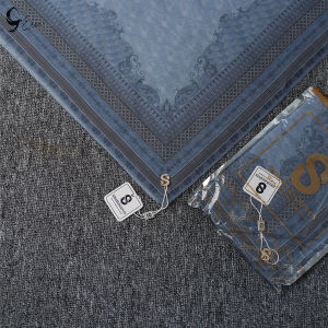 Hijab  Motif Floral Berbatasan dengan Pouch Kemasan Premium 110x110cm - UM Hijab Ulama