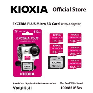 ♥【Readystock】 + FREE Shipping+ COD ♥ KIOXIA Exceria Plus microSD C10 U3 class R100/W85 w/SD Adapter (16GB/32GB/64GB/128GB/256GB)