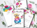 20 thiệp mời sinh nhật lót đơn nhiều mẫu - in sẵn viết tay. 