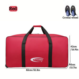 OutingSG® Foldable Large Capacity Waterproof Travel Bag with 2 Wheels Oxford Cloth Duffle Luggage Bag