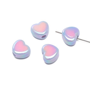 5/10Pcs 15x13mm Acrylic Plated Double Colorful Love Heart Beads Charms for Jewelry Making DIY Bracelet Necklace Earrings Accessories