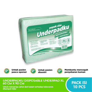 Underpadku Popok Alas Perlak Sekali Pakai 60x90 cm Isi 10 pcs