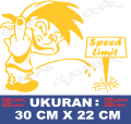 Sticker Mobil Animasi Kartun Lucu Speed Limit. 