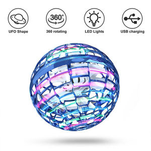 Flying Ball Toy 360° Rotating LED Parent-child Toy Childrens Educational Toy UFO Rotating Suspension Ball Luminous Rechargeable Fun Toy Gift