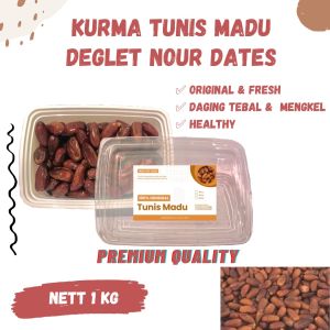 KURMA TUNISIA MADU 1KG REPACK Korma Tunis Deglet Nour Tanpa Tangkai Alger Manis Conditioned Dates