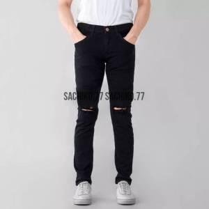 FIFTY ONE DENIM Celana Jeans Sobek Lutut Robek Ripped Sandwash Destroy Premium
