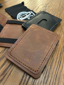 Hunter Leather Brown Black Slim Magic Garterized Wallets