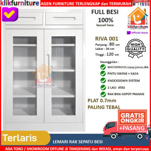 KLIKFURNITURE FULL BESI Rak Sepatu Besi Lemari Sepatu Besi RIVA 001 Tahan Air Rayap Jamur