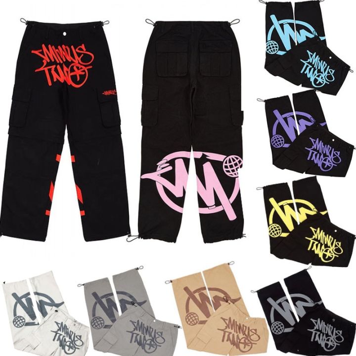 Ready Stock-Minus Two Cargo Y2k Casual 2023 Baggy Streetwear Sport Gym  Jeans Ropa Men Clothing Pantalones Sweatpants Minustwo Pant Hombre