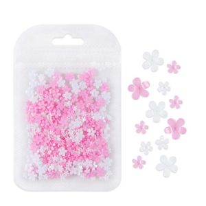 BAIXL Pentapetal Flower Flower Nail Decorations DIY Nail Art Manicure Accessories Flower Nail Rhinestones Korean Style Resin Flower Nail Accessories Nail Salon